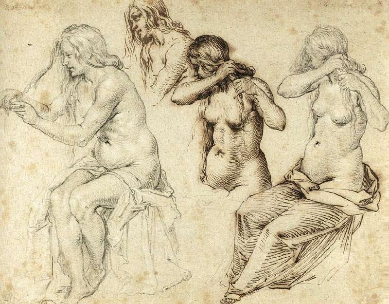 GHEYN, Jacob de II Four Studies of a Woman ds France oil painting art